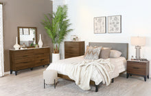 Load image into Gallery viewer, Mays Upholstered Bedroom Set Walnut Brown and Grey
