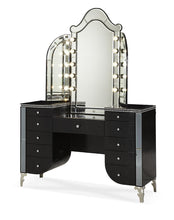 Load image into Gallery viewer, Hollywood Swank Upholstered Vanity in Black Iguana
