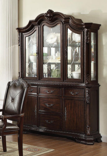 Crown Mark Kiera Buffet with Hutch in Rich Brown 2150BH image