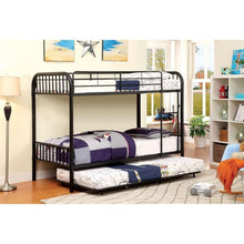 Load image into Gallery viewer, RAINBOW Black Metal Twin/Twin Bunk Bed
