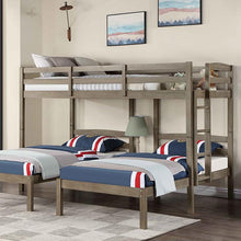 Load image into Gallery viewer, HORTENSE Triple Twin Bunk Bed, W. Gray image
