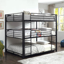 Load image into Gallery viewer, Olga I Sand Black Queen Triple Decker Bed
