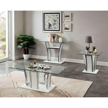 Load image into Gallery viewer, Staten Glossy White/Chrome Sofa Table
