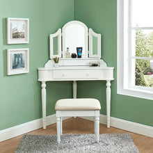 Load image into Gallery viewer, Kasey White Vanity w/ Stool image
