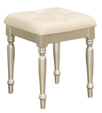 Load image into Gallery viewer, Celandine Vanity Stool in Pearl/Silver 1928-14 image
