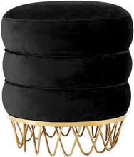 Load image into Gallery viewer, Revolve Black Velvet Ottoman/Stool image
