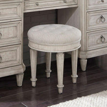 Load image into Gallery viewer, Pulaski Campbell Street Upholstered Vanity Stool in Vanilla Cream
