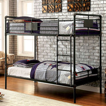 Load image into Gallery viewer, OLGA Antique Black Metal Twin/Twin Bunk Bed image
