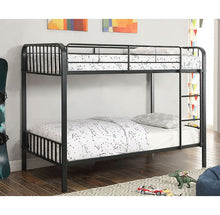 Load image into Gallery viewer, CLEMENT Black Metal Twin/Twin Bunk Bed
